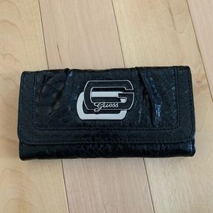 GUESS Black wallet with snake pattern NWOT